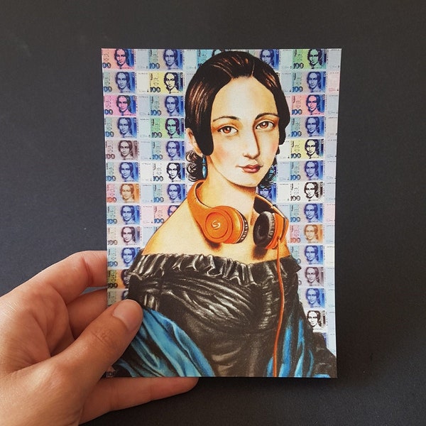 Clara Schumann, Postkarte Komponist, Kunstdruck, A6