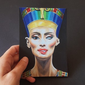 Nefertiti, cartão postal, impressão artística, A6