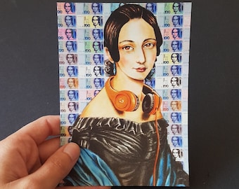 Clara Schumann, compositora de postales, impresión de arte, A6