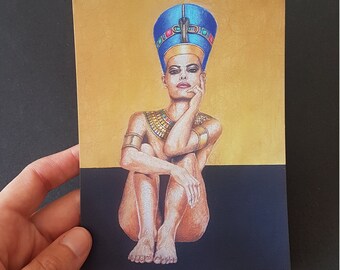 Nedblack black-gold, postcard, art print, A6