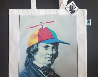 Robert Schumann, cotton fabric bag, jute bag, music bag, art print