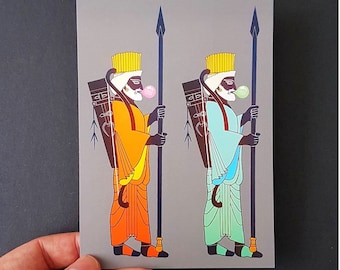 Persepolis - Soldier Bubble Gum, Postcard, Art Print, A6