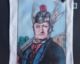 Richard Wagner, cotton fabric bag, jute bag, music bag, art print