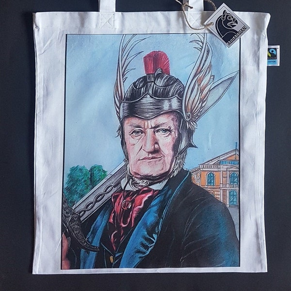 Richard Wagner, Stofftasche Baumwolle, Jutebeutel, Notentasche, Kunstdruck