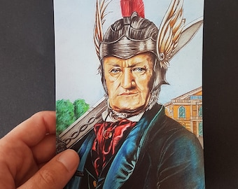 Richard Wagner, postcard, composer, art print, A6