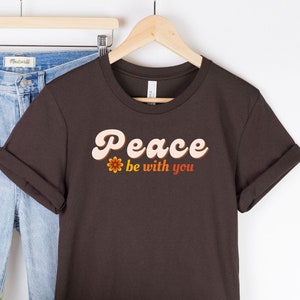 Peace be with you, T-shirt Retro Peace, chemise Peace vintage, t-shirt unisexe à manches courtes de Wear Your Character