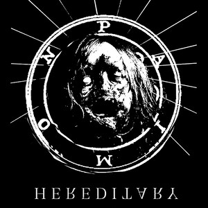May include: Black and white image of a face with a circle around it. The circle has the letters "NOW" and "P.A.W.I." around it. The text "HEBEDILVAK" is below the circle.
