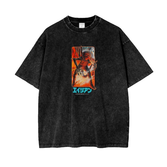 Alien Skate Shirt - Oversized Acid Wash T-shirt - 250 GSM - Etsy