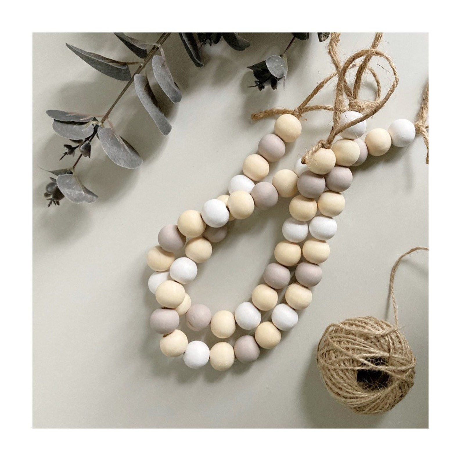 Wooden Bead Curtain Tie Backs Set of 2 Jute Twine Decorative Etsy UK