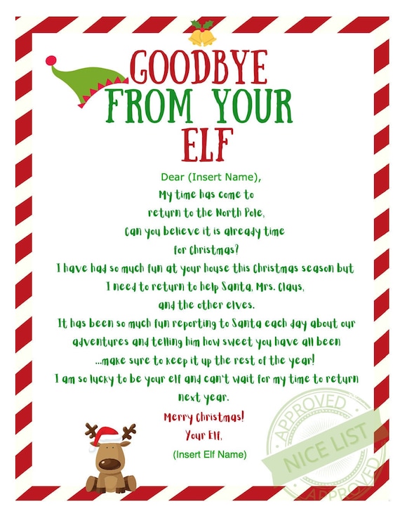 Goodbye Letter Elf Elf Goodbye Letter Elf Goodbye Letter | Etsy