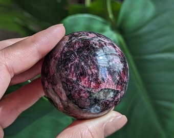 Deep Pink Rhodonite Sphere 1.9"
