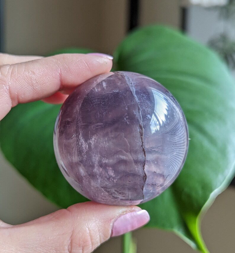399G Colorful Fluorite Crystal with Mica Sphere