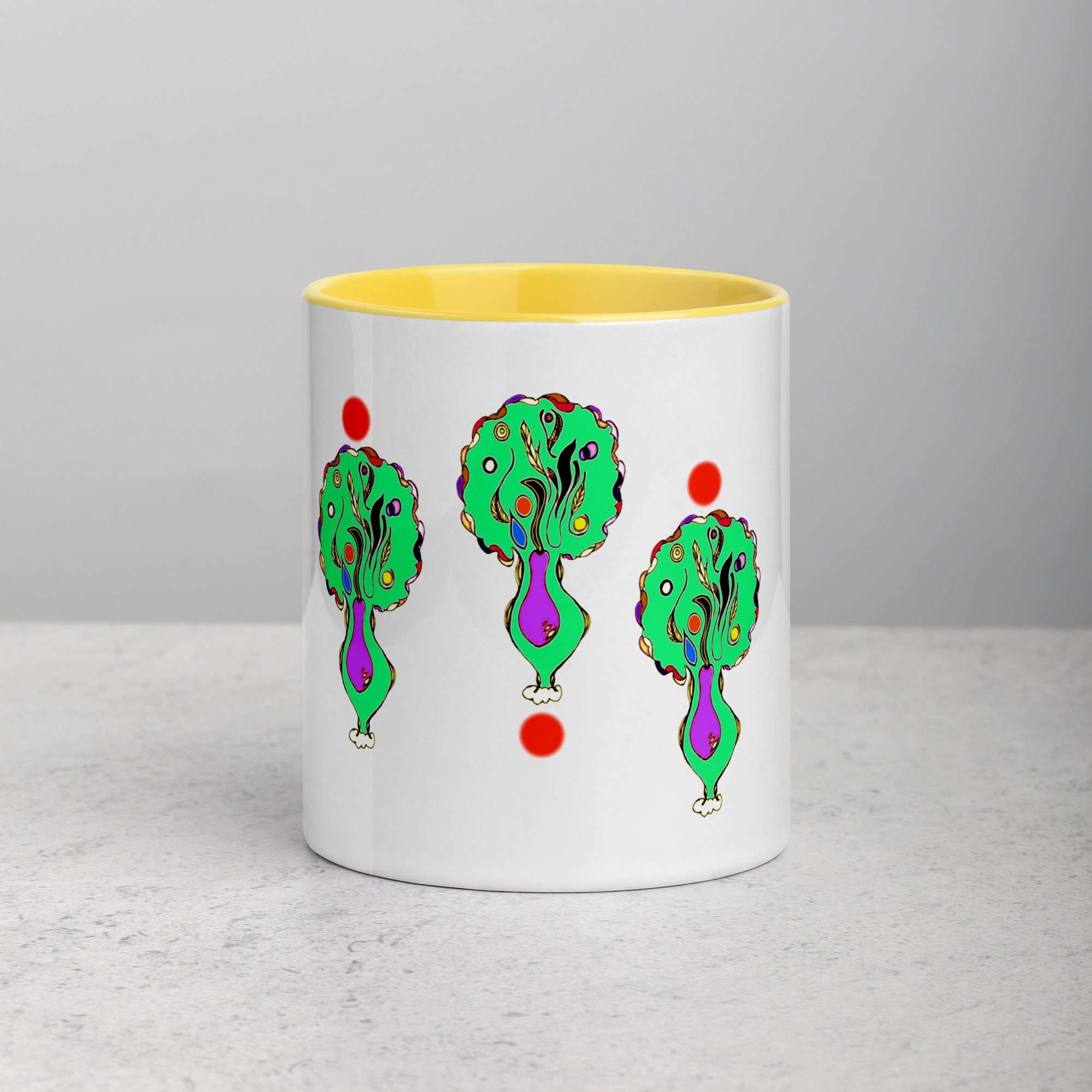 Mug Céramique à Intérieur Coloré Jaune