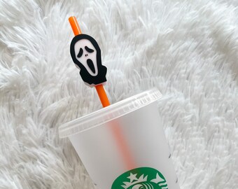 Scream Straw Topper, Ghost Face Straw Topper, Halloween Straw Topper, Horror Movie Straw Topper, Scary Straw Topper, Scream The Movie