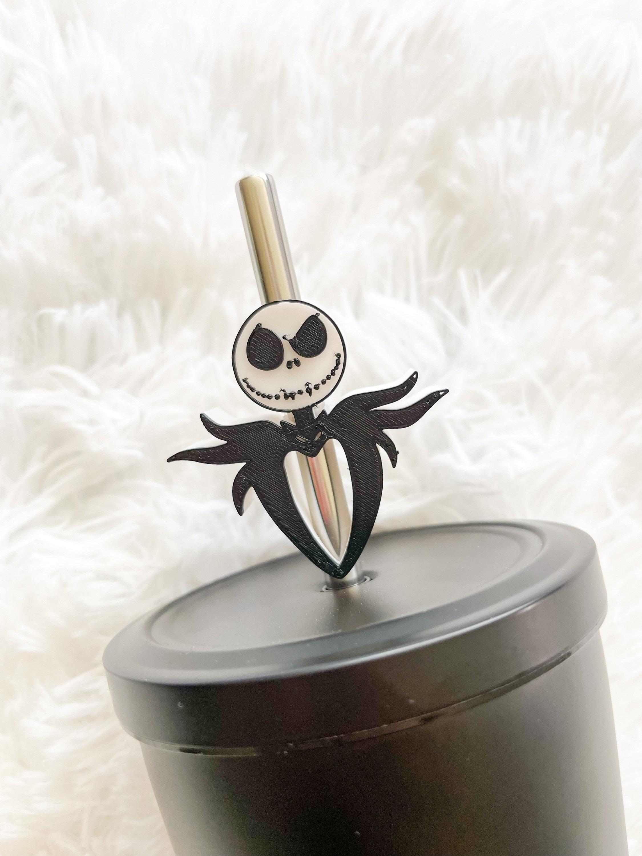 Halloween Nightmare Before Christmas Straw Topper- Red Black White green