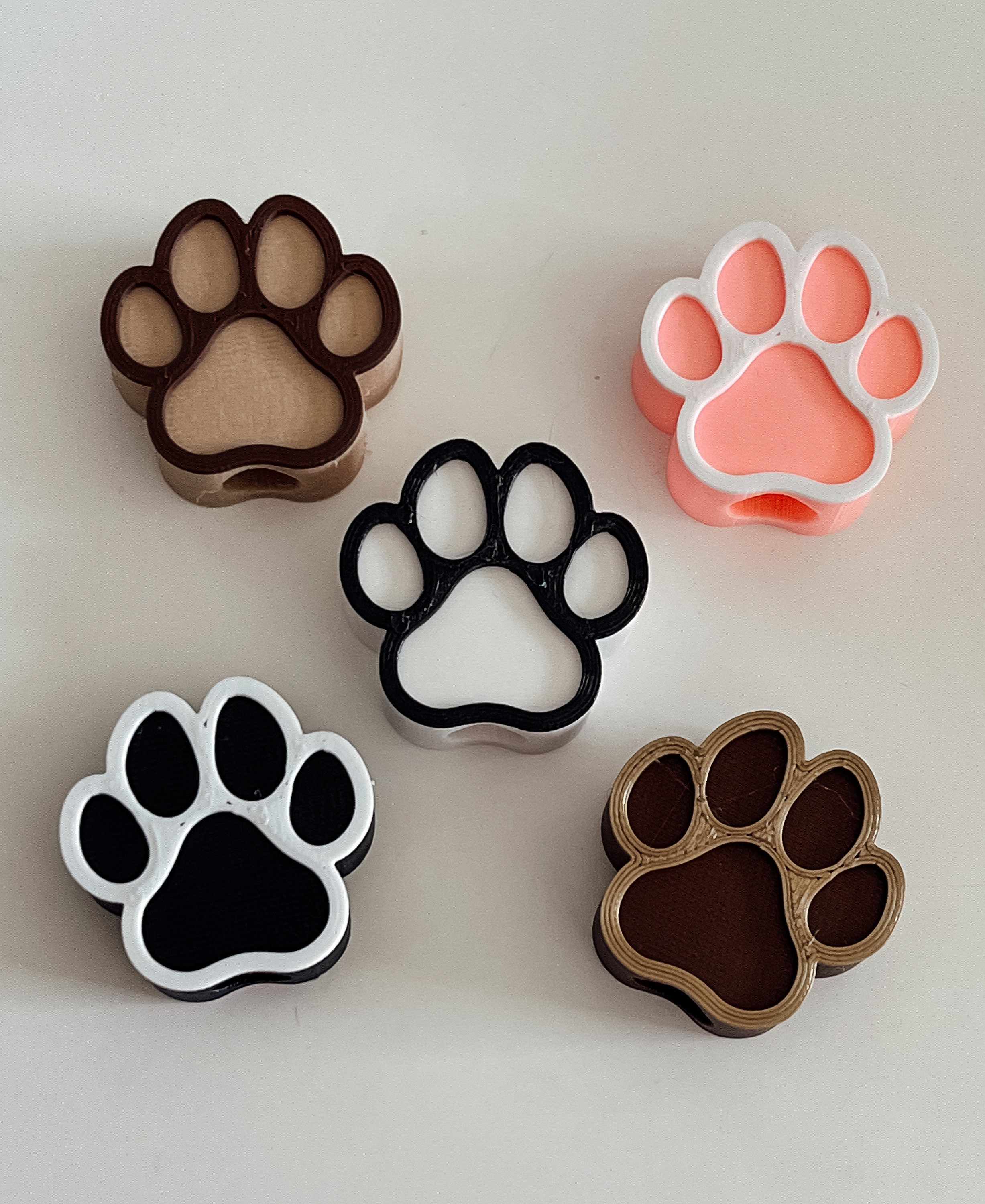 Paw Print Straw Toppers