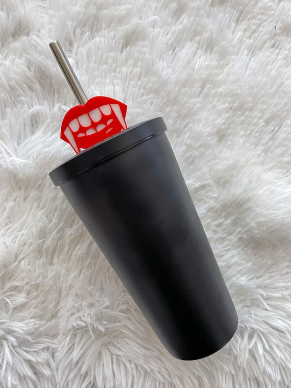 Vampire Straw Topper Vampire Teeth Straw Topper Halloween Etsy