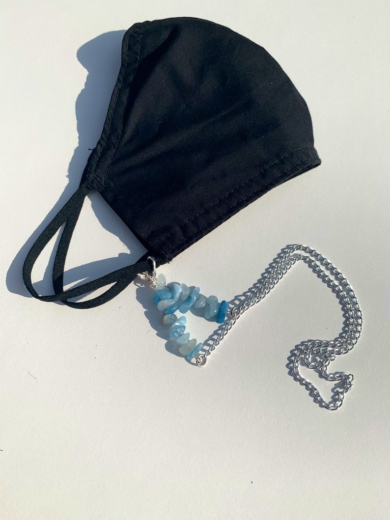 Chic Face Mask Chain Aquamarine Stones Mask Chain Mask Lanyard Mask Holder