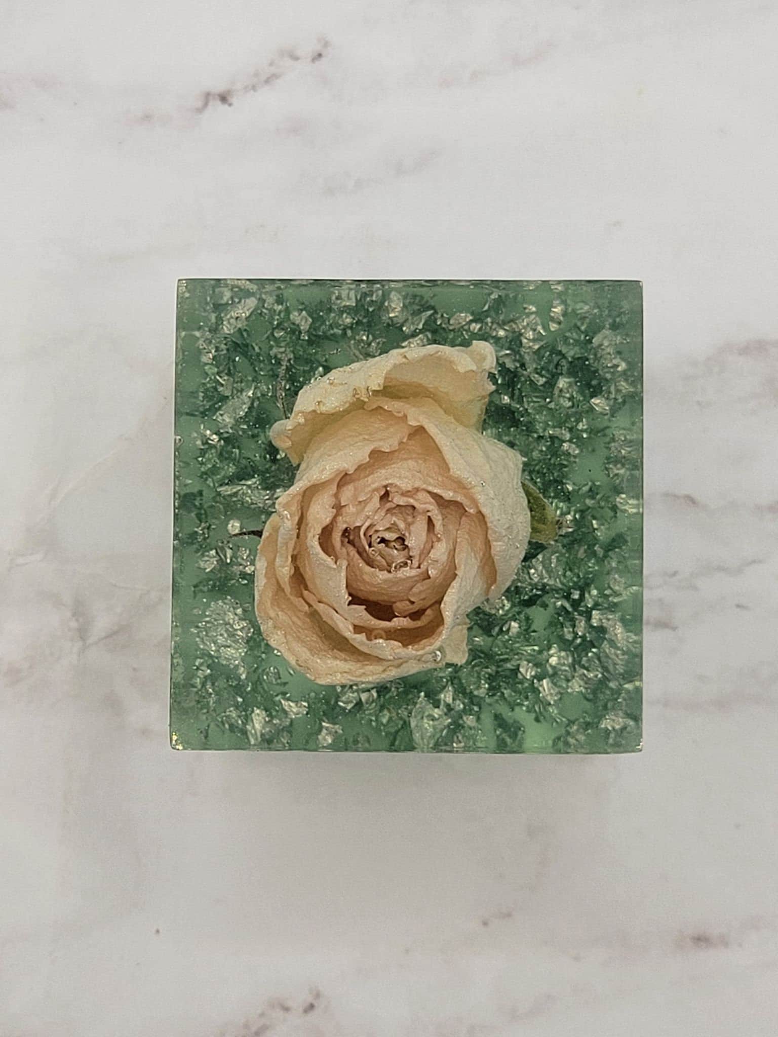 Flower Resin Cube Etsy