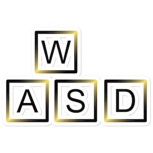Teclas WASD W A S D Teclados Juegos Pegatinas sin burbujas