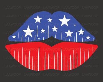USA Lips Kiss – SVG PNG Jpg Eps Pdf files