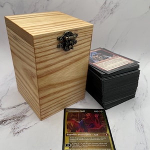 Commander EDH Deck Box || Ash Wood || Deck Box for Magic: the Gathering Commander 100 Sleeved Cards