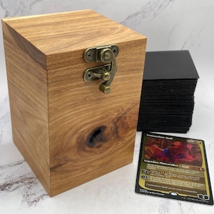 Commander Deck Box || Hickory Wood || Deck Box for Magic: the Gathering Commander 100 Sleeved Cards