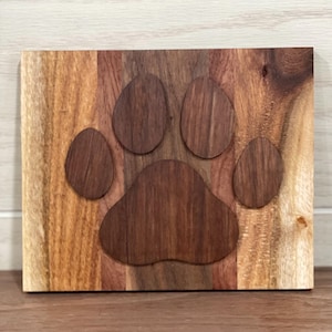 Paw Print Sign - Rustic Mixed Wood