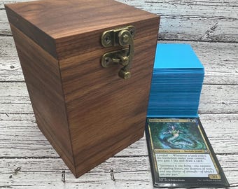 Commander Deck Box || Walnut Wood || Deck Box for Magic: the Gathering Commander 100 Sleeved Cards