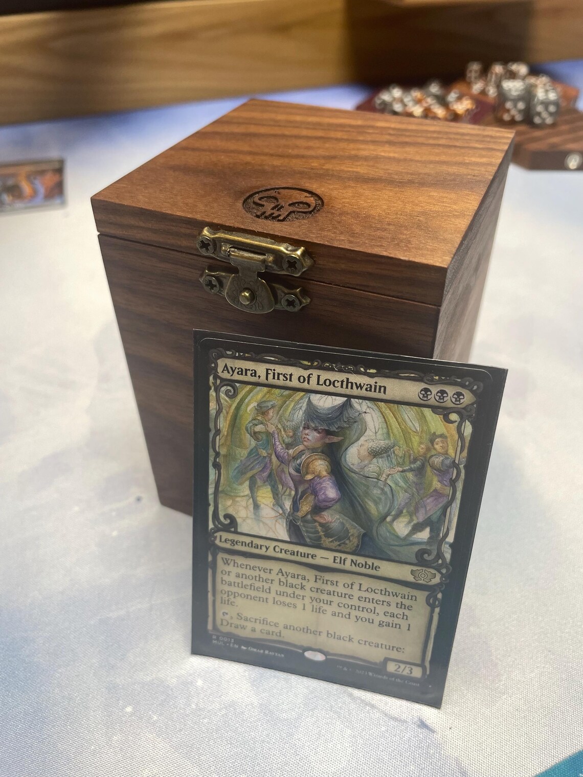 Custom Walnut Commander Deck Box | Laser Etched MTG Card Storage - Etsy