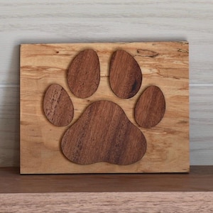 Dog Paw Sign - Rustic Wood Dog Art