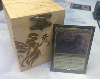 Custom Walnut Commander Deck Box | Laser Etched MTG Card Storage