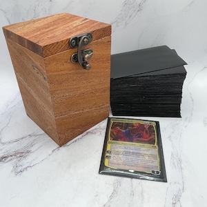 Kommandant Deck Box || Angelim Pedra Holz || Deck Box für Magic: the Gathering Kommandant 100 Kartenhüllen