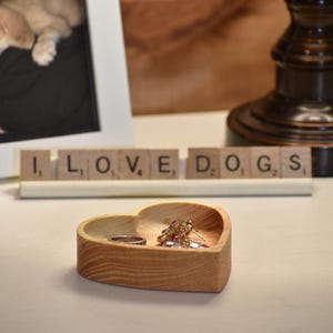 Trinket Tray Wood Heart || Change Dish || Jewelry Holder