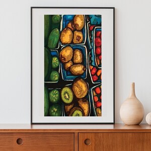 Escena del mercado de agricultores, impresión descargable