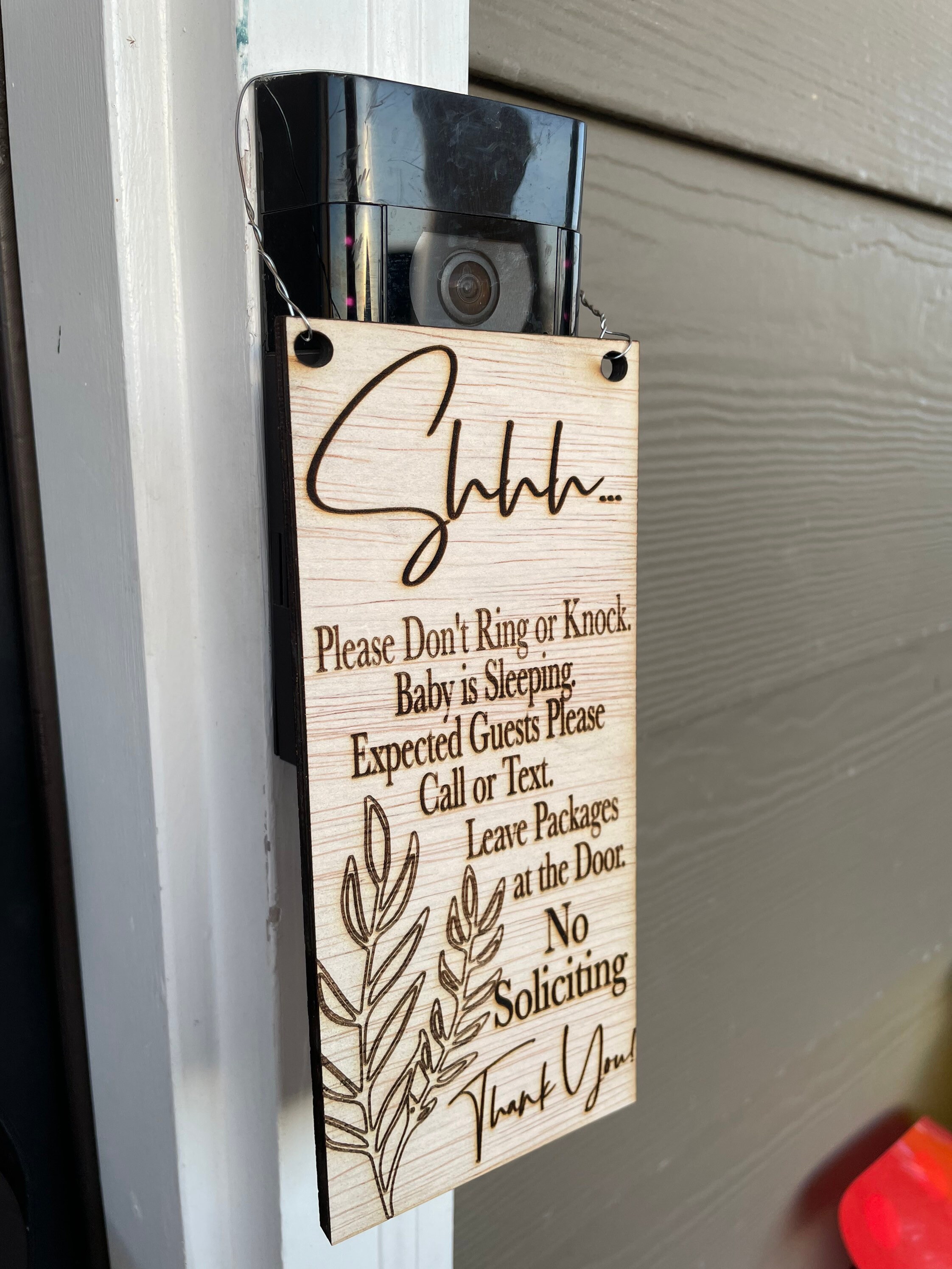 Shhh Doorbell Sign Dont Ring Doorbell Doorbell Sign - Etsy