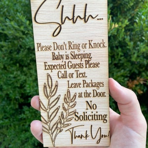 Shhh Doorbell Sign Dont Ring Doorbell Doorbell Sign - Etsy