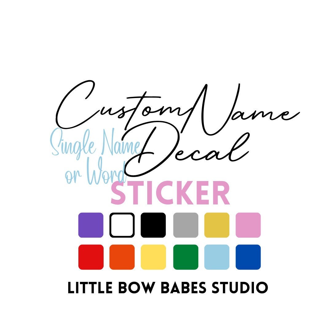 Custom Vinyl Name Decals Sticker Label Etsy