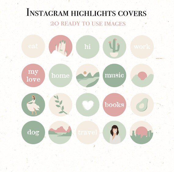 20 Hand drawn Instagram Story Highlight Cover Icons. Trendy | Etsy