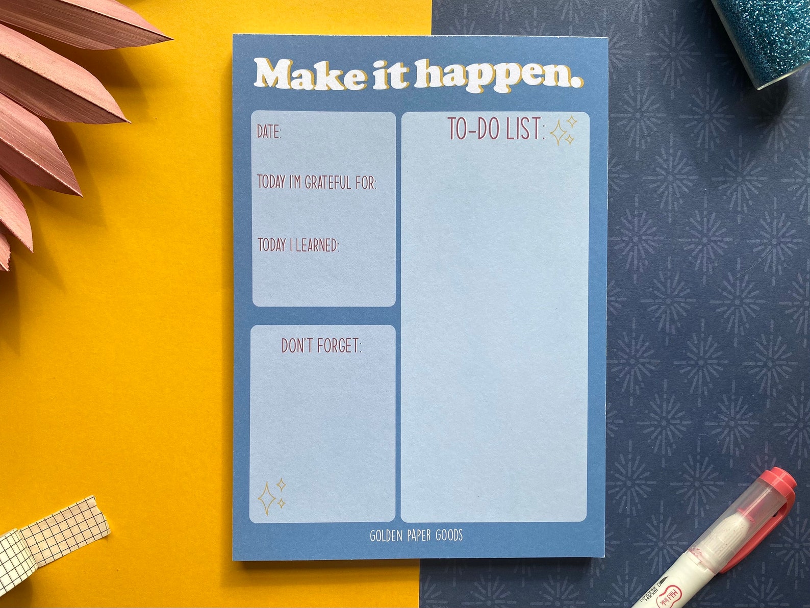 Make it happen cute to do list notepad cute daily planner etsy uk
