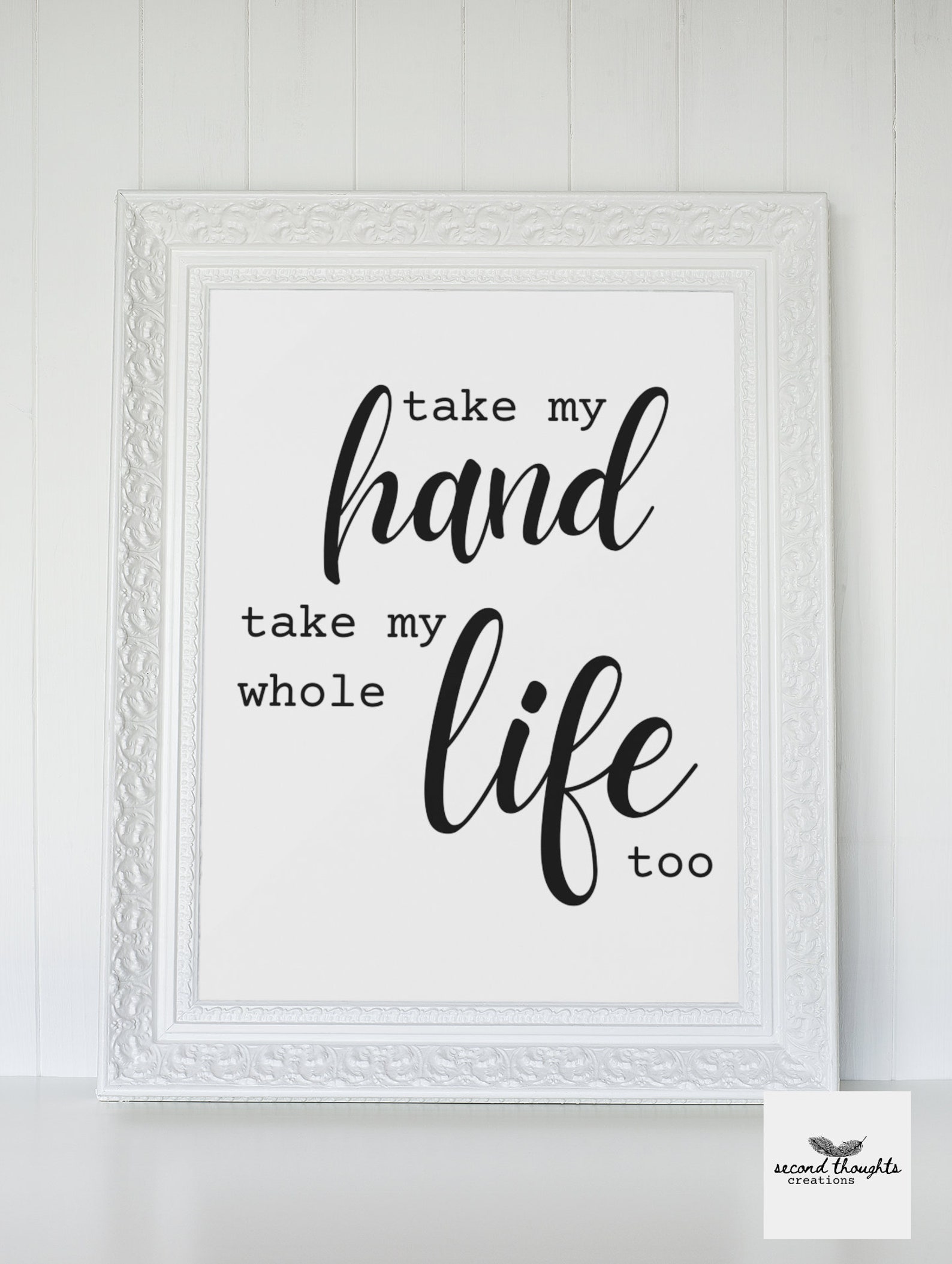 Take My Hand Take My Whole Life Too Printable Wall Art Home Etsy