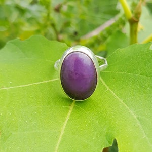 Magical Sugilite Ring - 925 Recycled Silver - Handmade