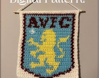 Aston Villa Inspired Emblem - Tapestry Crochet Digital PDF Pattern