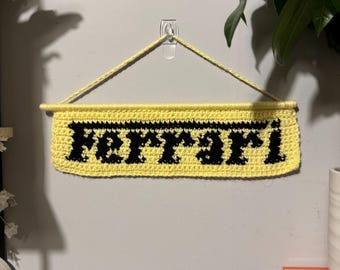 Ferrari inspired Crochet Wall Hanging