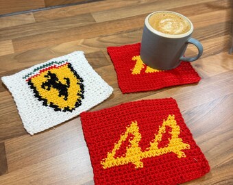 Formula 1 Crochet Coasters