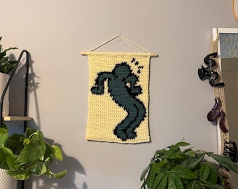 Kieth Haring Inspired Crochet Wall Hanging
