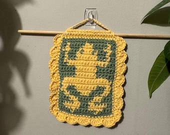 Frog Crochet Wall Hanging