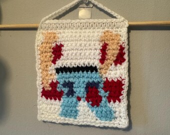 Crochet Born in the USA Inspired Tapestry - Handmade Mini Wall Art