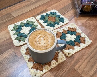 Granny Square Crochet Coasters