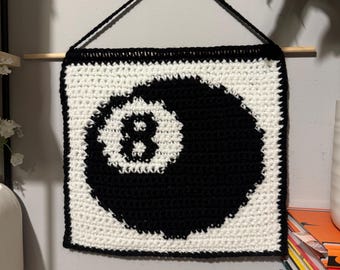 8 ball Crochet Wall Hanging